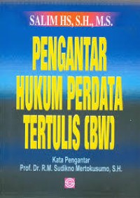 Image of PENGANTAR HUKUM PERDATA TERTULIS (BW)